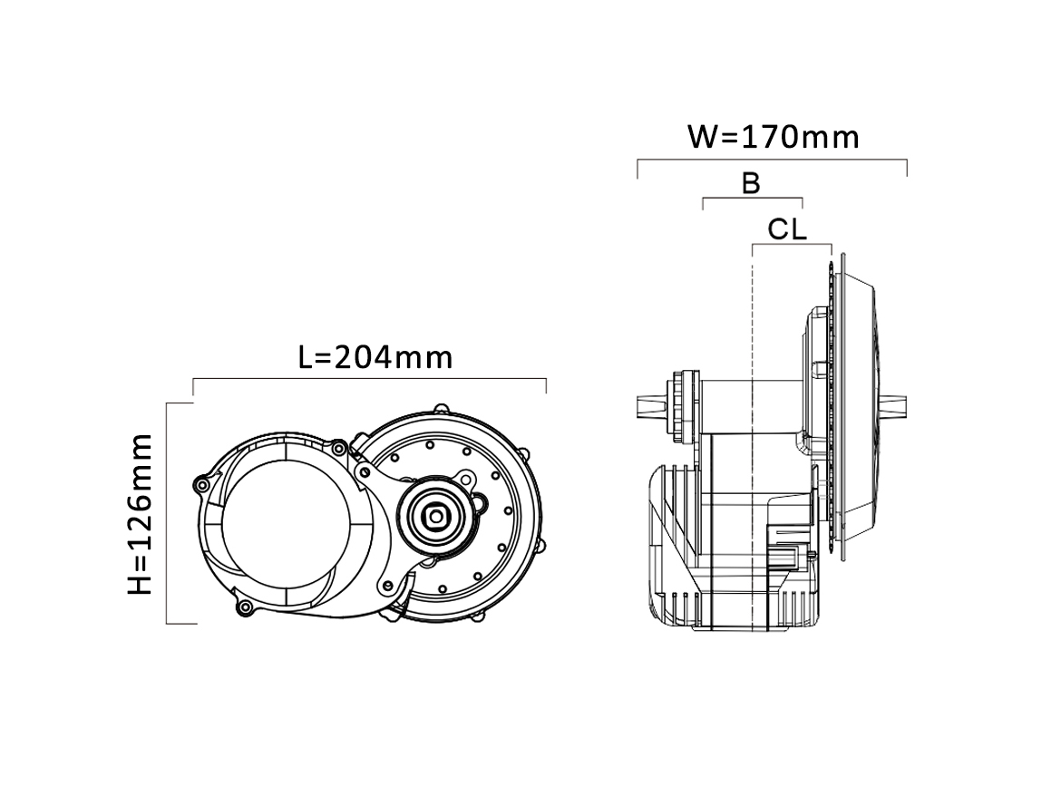 TSDZ8 Dimensions